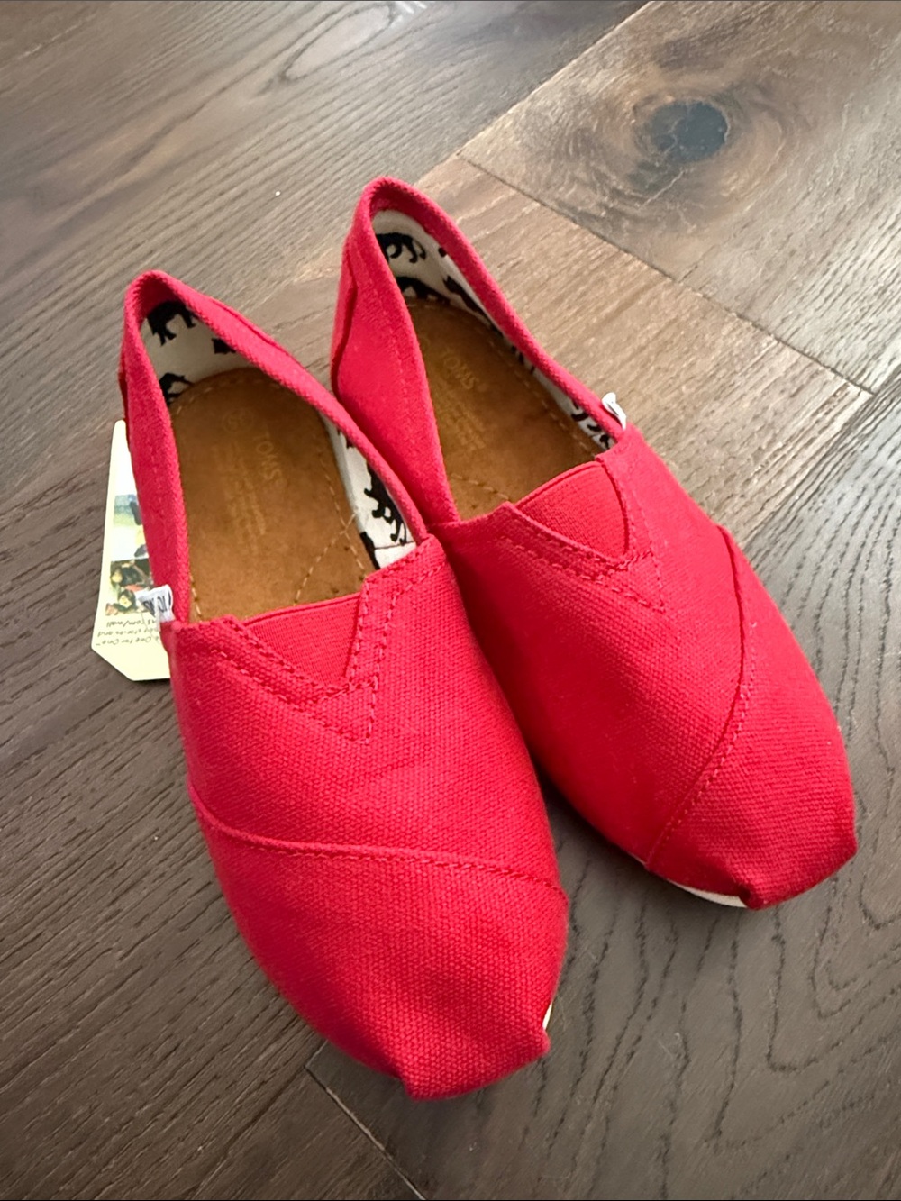 Toms Red Canvas Slip-On Flats